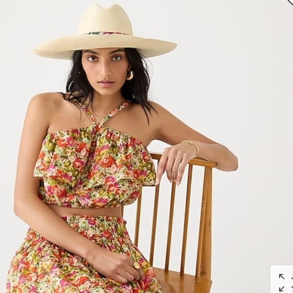 New J Crew Wide-brim panama hat with printed band
Item BI534 - Picture 2 of 4